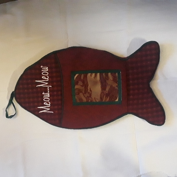 Current Cat Christmas Stocking..  Berry Plaid OS NWOT - Picture 1 of 10